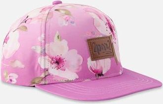 Deux par Deux Flat Brim Flower Print Cap in Purple Floral Print at Nordstrom, Size 12-24 M