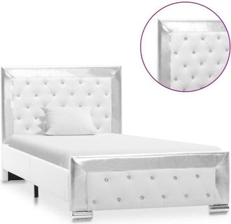 vidaXL Estructura De Cama De Cuero Sint&eacute;tico Blanco 90x200 Cm Vidaxl
