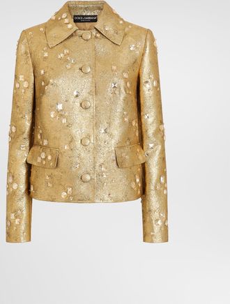 Dolce & Gabbana Jacquard Jacket With Embroidery - Woman Multi-colored 38