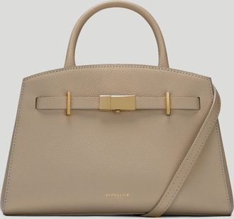DeMellier The Small Hudson in Light Taupe Small Grain Leather Crossbody bag