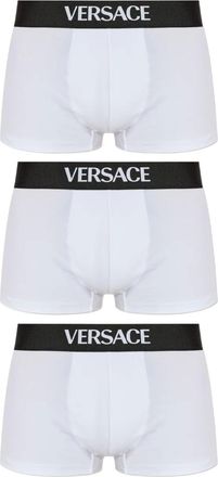 Versace Slip con logo (3 pezzi) - Bianco