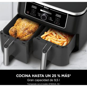 Ninja Freidora De Aire Foodi Max [af400eu] Doble Compartimento, 9,5 L De Capacidad, 2 Cajones, 6 Funciones, Color Negro - Ninja