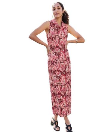 Jessica London Sleeveless Cowl Neck Maxi in Burgundy Dancing Batik at Nordstrom, Size Medium