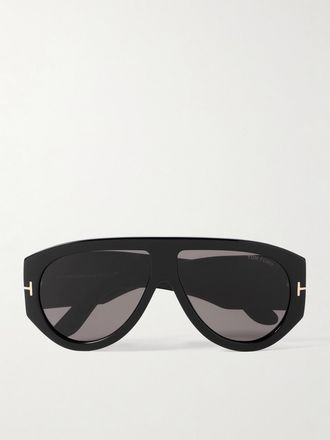 Tom Ford Occhiali Da Sole In Acetato Stile Aviator Bronson - Nero