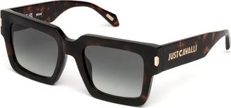 Just Cavalli Stijlvolle zonnebril groene verlooplenzen - unisex - Zonnebrillen - Bruin - 53 MM - Accessoires