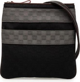 Loewe Pre-owned Cross Body Bags, female, Black, Size: ONE SIZE Pre-owned Vintage Jacquard Monogram Crossbody Bag