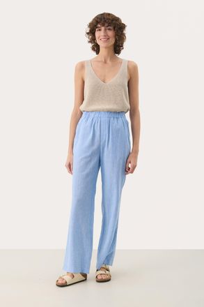 Part Two Casual broek Regular fit Marina Chambrey blue