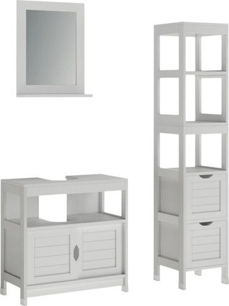 Vicco Conjunto De Muebles De Ba&ntilde;o Vilda, Blanco, 3 Partes, Vicco