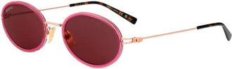 Gucci Retro Stijl Zonnebril Gg 1980S - Dames - Zonnebrillen - Roze - 52 MM - Accessoires
