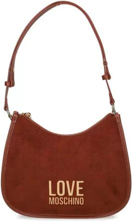 Love Moschino Bolso Hombro Cuadros - Dames - Schoudertassen - Bruin - ONE Size - Polyester - Tassen