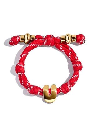 BaubleBar Knotty Initial Bracelet in Red U at Nordstrom