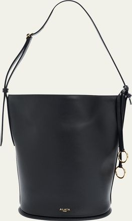 Alaia Small Smooth Leather Curved Bucket Bag