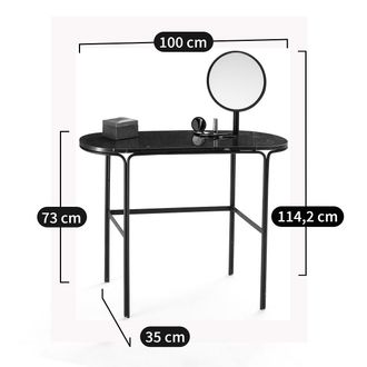 La Redoute Interieurs Schminktisch Moricio aus Marmor und Metall - Schwarz - LA REDOUTE INTERIEURS