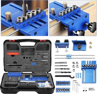 OEM Kit De Plantilla De Posicionamiento 3 En 1 De 6/8/10 Mm, Localizador De Herramientas Para Carpinter&iacute;a De 5 Agujeros, 3 Formas De Montaje Con Punz&oacute;n Gu