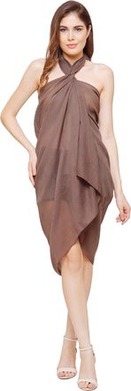 World of Shawls Plain Sarong, Coverup, Scarf, Big Size 110cm x 200cm (50% Viscose 50% Cotton - Cappuccino)