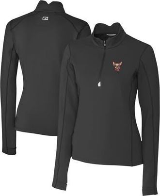 Cutter & Buck Womens Cutter & Buck Black El Paso Chihuahuas Traverse DryTec Stretch Quarter-Zip Pullover Top at Nordstrom, Size Large