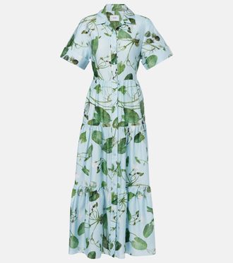 Erdem Tiered floral cotton midi dress