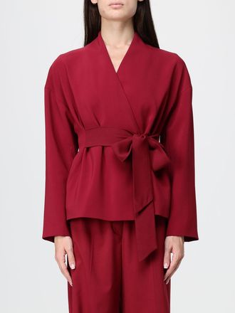 Alberta Ferretti Giacca corta a vestaglia in viscosa con scollo a V
