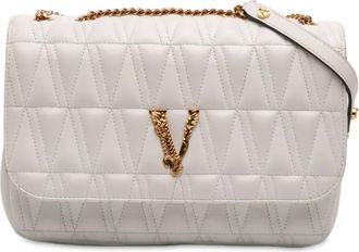 Versace 2019 Virtus V crossbodytas van nappa leer - Wit