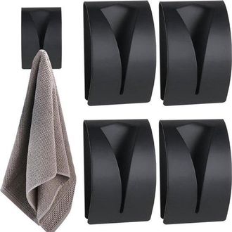 OEM Juego De Ganchos Para Toallas, Acero Inoxidable, Juego De 4 Piezas, Gancho Autoadhesivo Para Toallas, No Requiere Perforaci&oacute;n, Ganchos, Negro