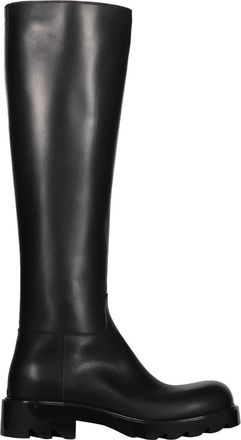 Bottega Veneta Strut Leren Laarzen - Dames - Hoge Laarzen - Zwart - 35 EU - Leer - Schoenen