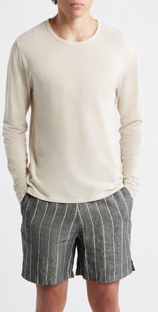 Alex Crane Long Sleeve Organic Cotton Crewneck T-Shirt in Cream at Nordstrom, Size Xx-Large