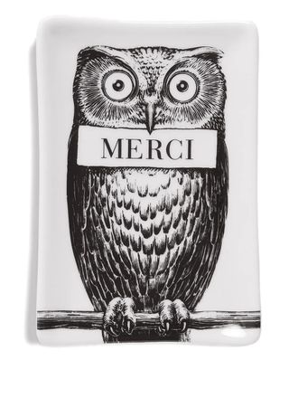 Fornasetti Civetta ashtray - unisex - Porcelain - One Size - Black