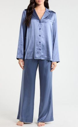 Reformation Ella Silk Pajamas in Cornflower at Nordstrom, Size X-Small