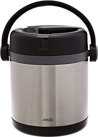 Emsa Emsa - 509244 Recipiente De Almacenar Comida 1,2 L Antracita, Negro, Acero Inoxidable