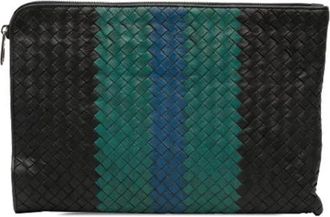 Bottega Veneta Pre-owned Clutches, female, Multicolor, Size: ONE SIZE Pre-owned Woven Leather Clutch
