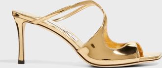 Jimmy Choo London Anise Metallic Leather Slide Sandals