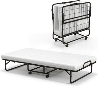 Costway Folding Bed Rollaway Guest Bed Fold up Sleeper Bed W/ 10cm Memory Foam Mattress