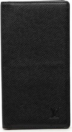 Louis Vuitton Black Taiga Leather Long Wallet (Bi-Fold) (Pre-Owned)