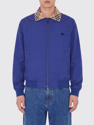 Burberry Bomber in cotone con colletto check e logo EKD ricamato