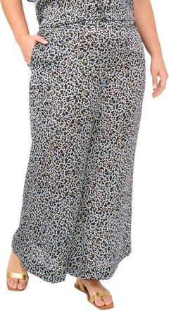 Vince Camuto Floral Wide Leg Pants in Classic Blue at Nordstrom, Size 3 X