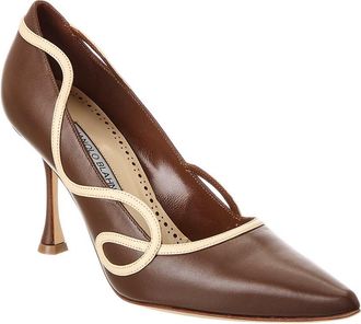 Manolo Blahnik Ansaki 90 Leather Pump