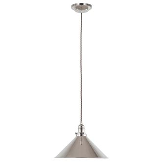 Netlighting Provence 1 Light Dome Ceiling Pendant Polished Nickel E27 in Grey