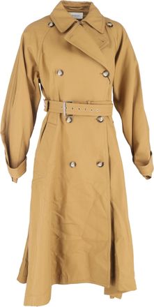 Sportmax Sportmax Womens Zamia Double-Breasted Belted Trench Coat in Brown Cotton - Size 14 UK