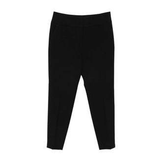 PESERICO Peserico, Slim-fit Trousers, female, Black, Size: 4XL Pocketed Straight Trousers