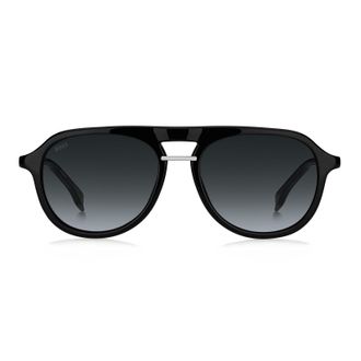 HUGO BOSS Dark Grey Shaded Pilot Mens Sunglasses BOSS 1435/S 0807/9O 54