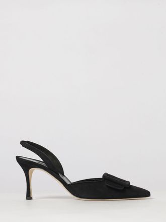 Manolo Blahnik Maysli Suede Slingback Pumps with Mid Heel