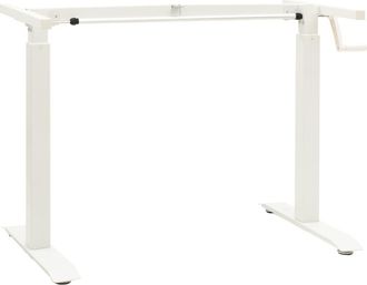 vidaXL Vidaxl - Estructura De Escritorio De Altura Ajustable Manivela Blanco