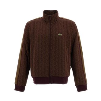 Lacoste Giacca sportiva Paris con zip e jacquard - - Knitwear - Uomo - Rosso - L