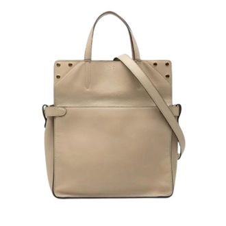 Fendi Pre-owned Flip Satchel - Dames - Vintage Handtas - Beige - ONE Size - Leer - Vintage