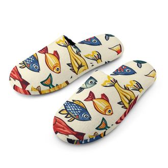 Generic Japanese Colorful Fish Mens House Slippers Slip Indoor Slipper On Shoes Warm Outdoor