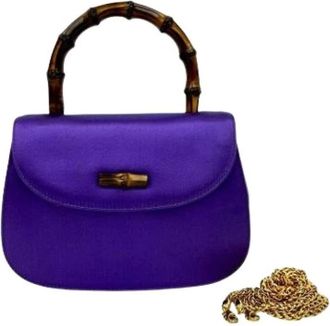 Gucci Pre-owned Mini Bags, female, Purple, Size: ONE SIZE Pre-owned Mini Bamboo Shoulder Bag