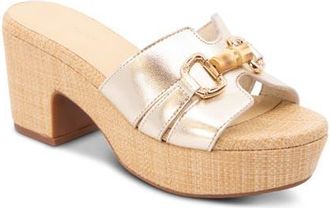 Chocolat Blu Gianna Platform Slide Sandal in Gold Leather at Nordstrom, Size 8.5