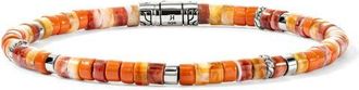 John Hardy Heishi Bracelet, Gemstones, Sterling Silver in Orange at Nordstrom, Size X-Large