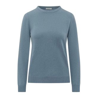 Brunello Cucinelli Pullover Girocollo Basic con Dettaglio Monili - - Knitwear - Donna - Blu - M
