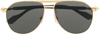 Gucci pilot-frame sunglasses - unisex - Acetate/Metal - 59 - Gold